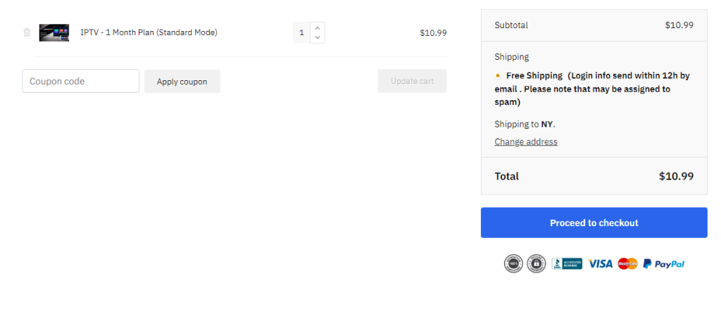 hit the Proceed to Checkout button