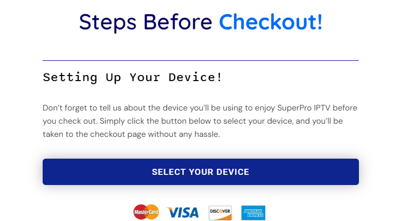 Click the Select Your Device button